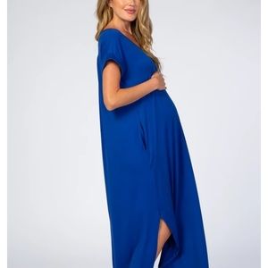 New Royal side slit maternity maxi dress